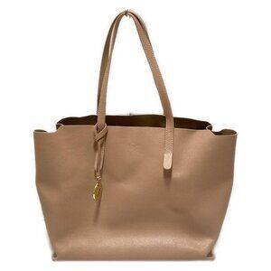 Auth FURLA - Pink Beige Leather Tote Bag